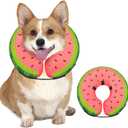 MIDOG Soft Inflatable Dog Cone, Donut E-Collar Alternative for After Surgery, Prevents Licking, Allowing Normal Eating & Vision, Comfortable Recovery Collar for Small Medium Large Dogs & Cats, Red-S