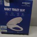 Bio Bidet Slim Zero Non Electric Bidet Toilet Seat Round, Low Profile Seat with Slow Close Lid, Battery Powered Night Light, Dual Nozzles, White