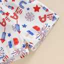 Ayalinggo Fourth Of July Baby Girl Outfit Toddler Ice Cream Jumpsuit Shorts Little Overalls Suspender Kids One Piece
