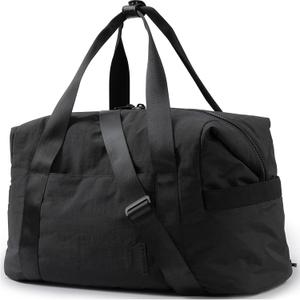 BAGSMART Gym Bag for Women, Carry on Weekender Overnight Bag, Travel Duffel Bags with Trolley Sleeve, Personal Item Travel Bag Tote Bag Workout Dance Bag(Black,Medium)
