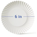 MUCHII 300 Count 6 Inch Paper Plates, White Uncoated Disposable Dessert Plates for Snacks, Cake, Candy