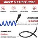 Pressure Washer Hose 25 FT, 1/4" Super Flexible Blue Power Washer Hose, 3700 PSI Kink Resistant Pressure Water Hose, M22-14mm Extension Hose Replacement for Home Use