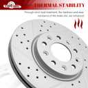 Front & Rear Drilled Slotted Rotors and Ceramic Disc Brake Pads Kit for Chevy Malibu 2016 2017 2018 2019 With Manual Parking Brake