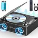 Portable CD Player with Bluetooth 5.3, Greadio CD Player with Speakers for Home, 4000mAh Rechargeable Retro CD Music Player with Remote Control, LED Display, Supports USB/TF/AUX, Optical Input