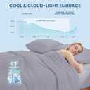 Cooling Comforter Set Queen Size, 3 Pieces Cooling Blanket for Hot Sleepers and Night Sweats, Q-Max>0.4 Cool Tech Bed Set with Pillowcases, Lightweight & Breathable (90''x90'', Gray), Full / Queen