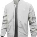 NORTHYARD Men's Bomber Jacket Lightweight Casual Windbreaker Zip Up Fashion Windproof Coat Spring Fall (Gray, XL)