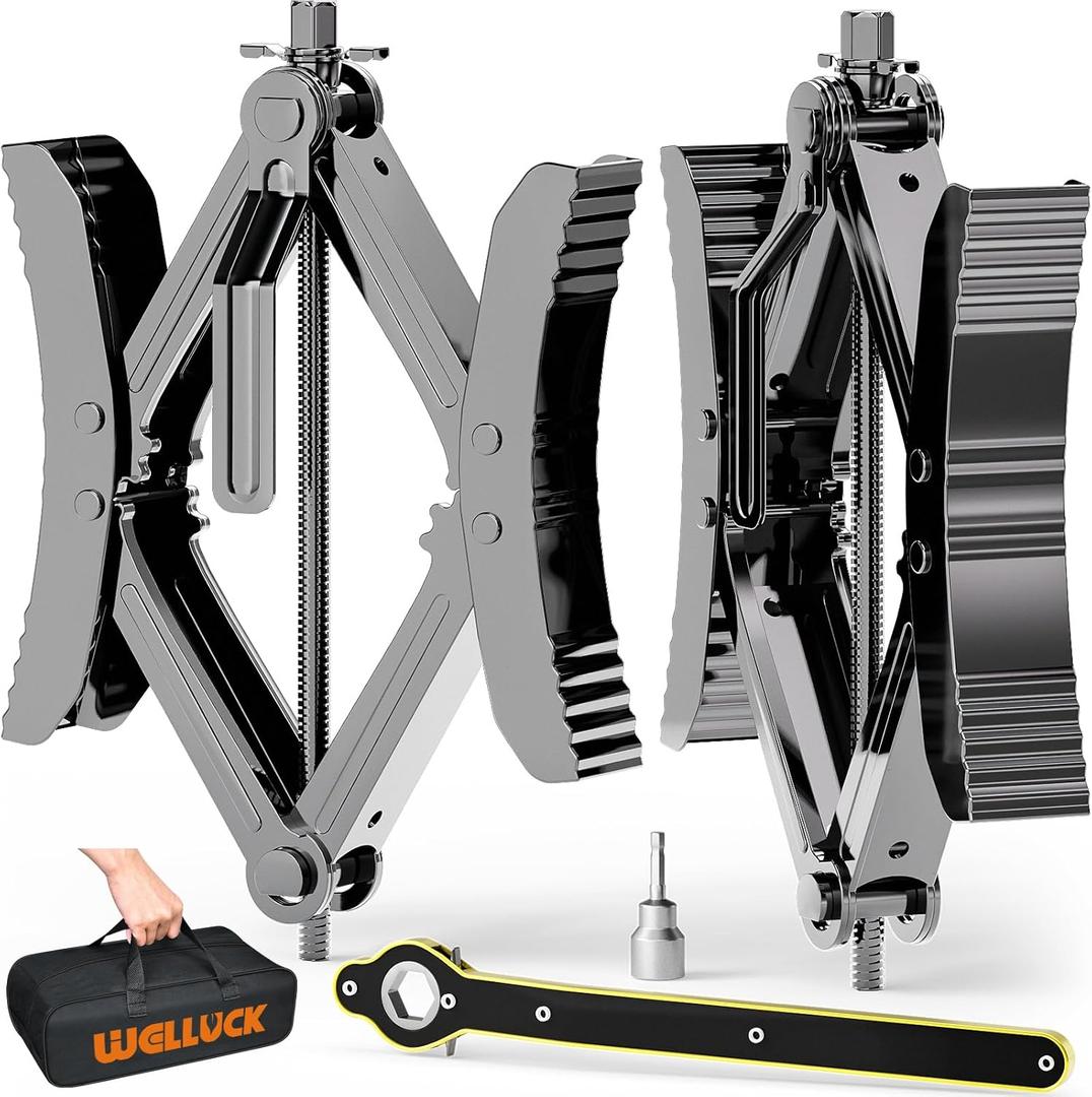 WELLUCK Camper Wheel Chock Stabilizer 2 Sets for RV Travel Trailer Heavy Duty X-Shaped RV Chocks Anti-Move Tire Wheel Chock, Fits 3.5" to 12" Wheel Gaps