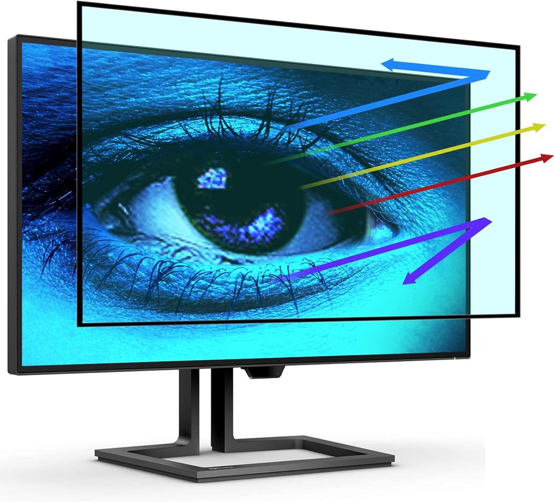 FILMEXT Removable 24 Inch Computer Blue Light Screen Filter for 16:9 Frameless Monitor - Bubble Free High Clarity- Eye Protection Blue Light UV Blocking Protector for Thin Bezel Computer Monitor