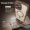 2 x for iPhone 15 Pro Case with MagSafe, Upgraded [Full Camera Protection] [Fit for MagSafe] [Mil-Grade Drop] Cute Wave Translucent Non-Slip Phone Case for iPhone 15 Pro 6.1",Desert Brown