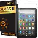Ailun Screen Protector for Amazon Kindle Fire HD 8/8 Plus/Kids [8 inch] 2022&2020 Released - 0.33mm Tempered Glass, Ultra Clear, Anti-Scratch, Case Friendly