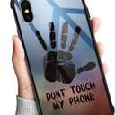 DJSOK Compatible with iPhone Xs Max CaseDesign Pattern Back Bumper Anti Scratch Reinforced Corners Soft TPU Caver,Cases for Men Women-Dont Touch My Phone 001