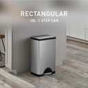 simplehuman 38 Liter / 10 Gallon Rectangular Kitchen Step Trash Can, Brushed Stainless Steel