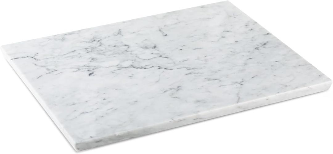 Koville Italian Carrara Marble Cutting Board for Kitchen, 16x20inch Extra Large Hand Crafted Marble Slab for Cheese, Charcuterie, Pastry Board - Wedding Gift, House Warming Gift