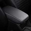 AOMSAZTO Console Covers for 2019 2020 2021 2022 2023 2024 2025 Subaru Forester Armrest Covers for Subaru Forester Black with Black Stiches
