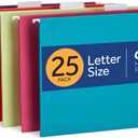 Oxford Hanging File Folders, 25 Pack, Letter Size (8.5" x 11"), 5 Bright Colors, 5 Tab Positions, Includes Tabs and Inserts, Hanging Files for Office and Document Organization