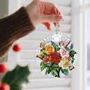 Butterfly & Rose Christmas Decorations - Christmas Ornaments for Tree | Stained Glass Ornament | Holiday Ornament Flower Lover Gifts | Gift Ideas | Xmas Gift