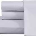 Laura Ashley- King Sheet Set, Luxury Sateen Cotton Bedding, 800 Thread Count, Soft & Smooth Home Decor (Solid Purple, King)