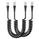 USB C to C 100W 3ft, 2Pack Coiled USB C Charger Cable for Car, Short Type C USBC Fast Charging Cable for iPhone 17/16/15/Pro/Plus/Pro Max/Samsung Galaxy S23, Compatible All Type C Devices