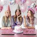 Glitter Pink Letter Happy Birthday Sign Centerpieces for Table Birthday Party Supplies Birthday Favor Decoration for 30th 40th 50th 60th 70th 80th 90th 100th Birthday Table Decoration