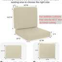 Favoyard Outdoor Deep Seat Cushion Set, 22 x 22 Inch Rainproof & 3-Year Fade Resistant Patio Furniture Cushions, Removable Seat Bottom & Back Cushion Covers with Ties for Chair, Sofa, Couch, Beige