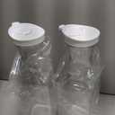 Set of 4 Plastic Carafe with Lid, 50 Oz Carafes for Mimosa Bar, Square Base Juice Containers, Water Bottle, Milk Container, Clear Beverage Containers for Fridge- HAND WASH ONLY