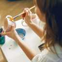 OOKU Acrylic Paint Brush Set Rocks for Painting Kits Oil Paint Set for Both Adults and Children 24pcs Nylon Hair Yellow Brush Handle