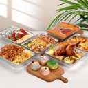 Thanksgiving Aluminum Food Containers With Lids - 48 PCS Disposable Turkey Tin Foil Pans for Leftovers and Party Supplies