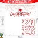 Class of 2026 Graduations Backdrop Congrats Grad Party Photo Background, 6 * 6ft Large Booth Props Congratulations Banner for 2026 Graduation Party Decorations Supplies (White Red)