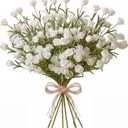 6 Pcs Mini White Rose Artificial Flower Bouquet Mini Fake Roses with Long Stem Realistic Foam Rose Bouquets for Bride Shower Wedding Party Table Centerpieces Home Decor Ation Gift for Women