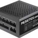 MUSETEX PC Power Supply 1000W, Full Modular ATX Power Supply, ATX 3.1 & PCIE 5.0 Gaming Power Supply, 105°C-Main Capacitors, With 12V-2x6 Cable, 140mm Ultra Quiet Cooling Fan, PC PSU, (Black) (MU1000)