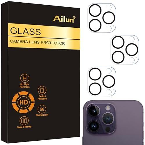 Ailun 3 Pack Camera Lens Protector for iPhone 16 Pro / 14 Pro & iPhone 16 Pro Max / 14 Pro Max, Tempered Glass,9H Hardness, Anti-Scratch, Case Friendly[Does not Affect Night Shots]