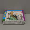 Dinosaur Chasing Race Track Game Set Double Loop Track Slide Toy Climb Stairs Toy Roller Coaster Toys with Music Educational Puzzle Playsets Gift for Toddler Kids Boys Girls Age 3+ (Green)