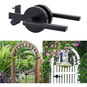 Double Side Gate Latch, Adjustable Heavy Duty Swinging Door Latch Gate Hardware for Right Inswing Outdoor Fence, Wooden Gates, Pool Gate, Backyard, Garden