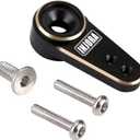 INJORA RC Servo Steering Servo with Servo Mount and Horn for AX24 RC Car Boat Model Parts Axial SCX24 Upgrade Parts (Brass Black), Small