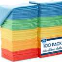 S&T INC. 100 Pack Microfiber Cleaning Cloth, Bulk Towels for Home, Reusable Microfiber Towels for Cars, Cleaning Rags, Assorted, 11.5 Inches x 11.5 Inches, 100 Count