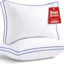 HARNY Pillows Queen Size Set of 2,Bed Pillows for Sleeping,Luxury Hotel Quality Fluffy Pillow for Side and Back Sleeper,Down Alternative Queen Pillow 2 Pack,Machine Washable,20 x 30 Inches (White)