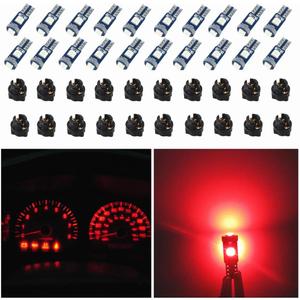 WLJH 74 Led Bulb Dash Lights Dimmable T5 2721 37 85 286 Wedge PC74 Twist Socket Automotive Instrument Panel Gauge Light Kits Cluster Shift Indicator Interior Bulbs Red Pack of 20