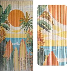 VIETBUD DECOR Summer Vibe Beaded Bamboo Curtain for Doorway 35.4" x 78.7"