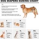 Reusable Dog Diapers Female Large Washable, Premium Doggie Diaper for Dogs, Pack of 3, Highly Absorbent Dog Diaper for Heat, Incontinence and Puppy Training(L)