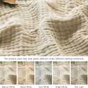 EMME Cotton Muslin Blanket Twin XL - 66"x90" Lightweight Breathable Light Tan Layering Bedspread Coverlet All Season Gauze