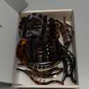 Obeoby 8 Pcs Flat Claw Clips for Women, 2 Types French Flat Hair Clips Hair Accessories Barrettes Large Medium (Tortoiseshell)