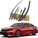 Rain Guards Fit for Honda Civic Sedan 2022 2023 2024 2025 2026, Tape-on Durable Side Window Wind Deflectors, 2025 Civic Rain Guard Black, 6 Pcs