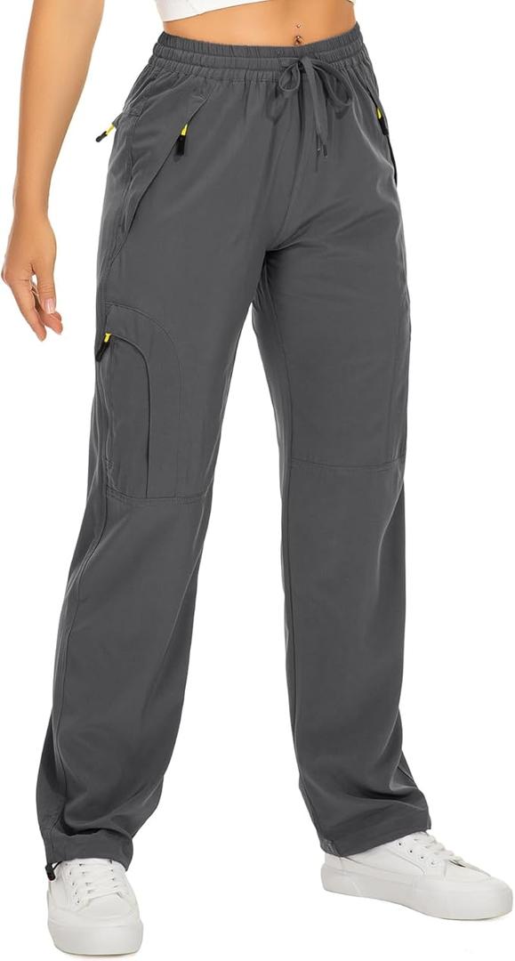 Hiking Pants Women Quick Dry Lightweight UPF 50 Water Resistant Breathable Pants Woman Joggers with Zipper Pockets, 2XL
