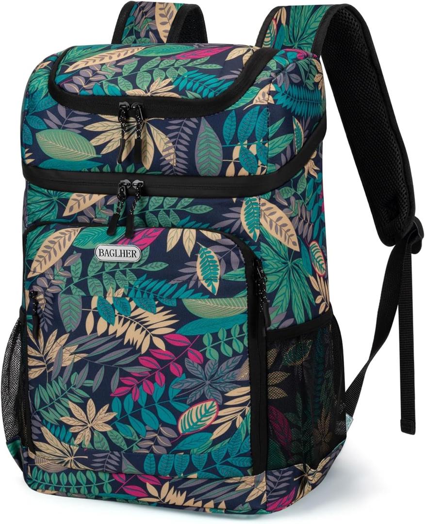 BAGLHER Lightweight Insulated Cooler Backpack - 30 Cans, Leak-Proof for Lunch, Picnic, Hiking, Camping Trips