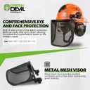 GREEN DEVIL Industrial Chainsaw Helmet with Face Shield Built in Visor and Ear Muffs 4 in 1 System ANSI Z89.1 Safety Hard Hat Adjustable Headgear Ideal for Forestry and Arborist Work Full Brim Style