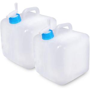 BEWBBAT 2 Pack 5.3 Gallon Collapsible Water Container with Spigot, Portable Foldable Water Container, Camping Water Storage Jug Tank for Outdoor Sports Camping Hiking Emergency