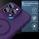 Cufelf Magnetic for iPhone 16 Pro Case(Compatible with Magsafe) Full Camera Protection,2+Full Coverage Screen Protector,Translucent Matte,Military Drop Protection Phone Case,6.3",Purple