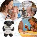 Handmade Crochet Little Black Sheep Baptism Gift for Boy or Girl - Sentimental Christening Keepsake with Child of God Blessing Card - Religious Nursery Decor for Goddaughter, Godson