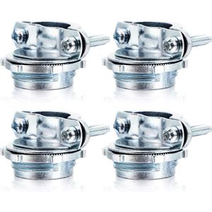 4 Pieces 3/4 Inch Clamp Type Cable Connector for Metallic Conduit Protect Cables Electric Wires Electrical Box Silver Zinc