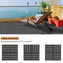Goovilla Plastic Interlocking Deck Tiles, 9 Pack , 12"x12" Waterproof Outdoor Flooring All Weather Use, Patio Floor Decking Tiles for Porch Poolside Balcony Backyard, Dark Grey